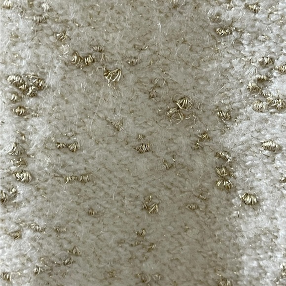 Loft Cream Size XL Gold Speckled metallic V-Neck Pullover Sweater Polyester - Picture 4 of 4